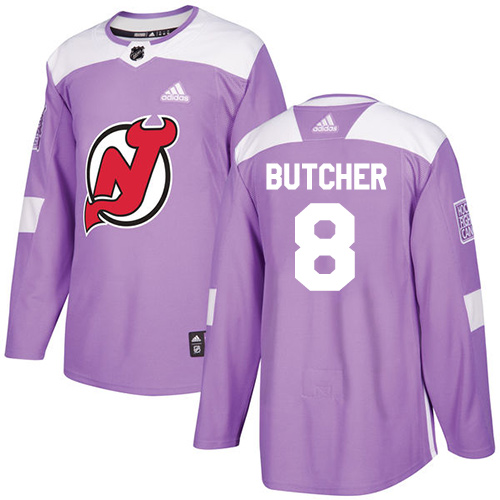 Adidas Devils #8 Will Butcher Purple Authentic Fights Cancer Stitched NHL Jersey